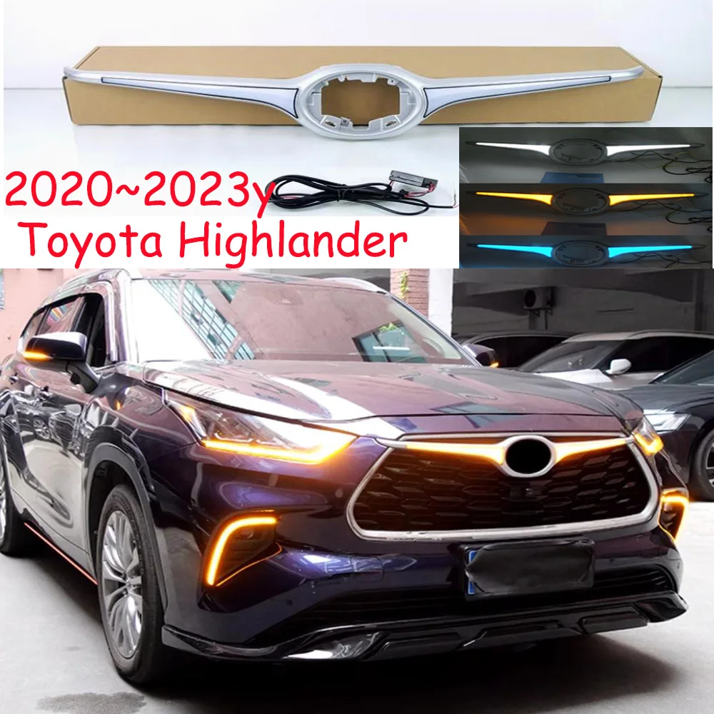 car accessories bumper headlight for Toyota highlander daytime light 2020~2023y motor DRL LED auto headlamp fog light