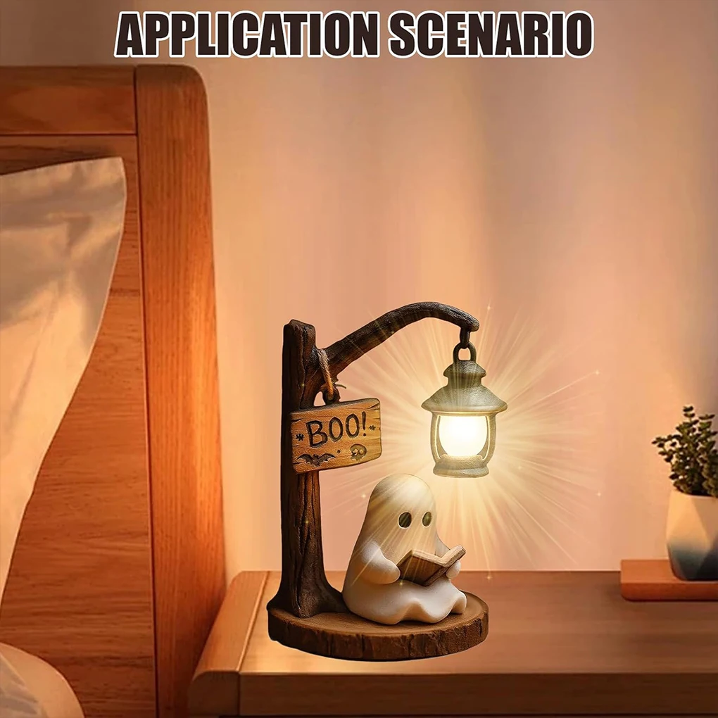 Ghosts Lamp Comfortable Atmosphere Light For Halloween Ghosts Reading Book Reading Book Lamp 12cm