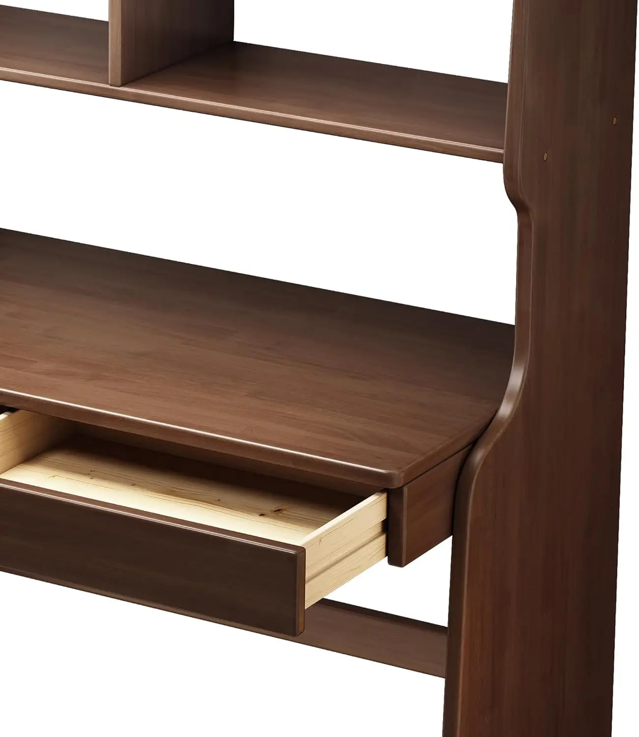 Table and Chair Set with Drawers and Bookshelf Wooden Kid's Media Desk Student Learning Computer Workstation and Writing Desk