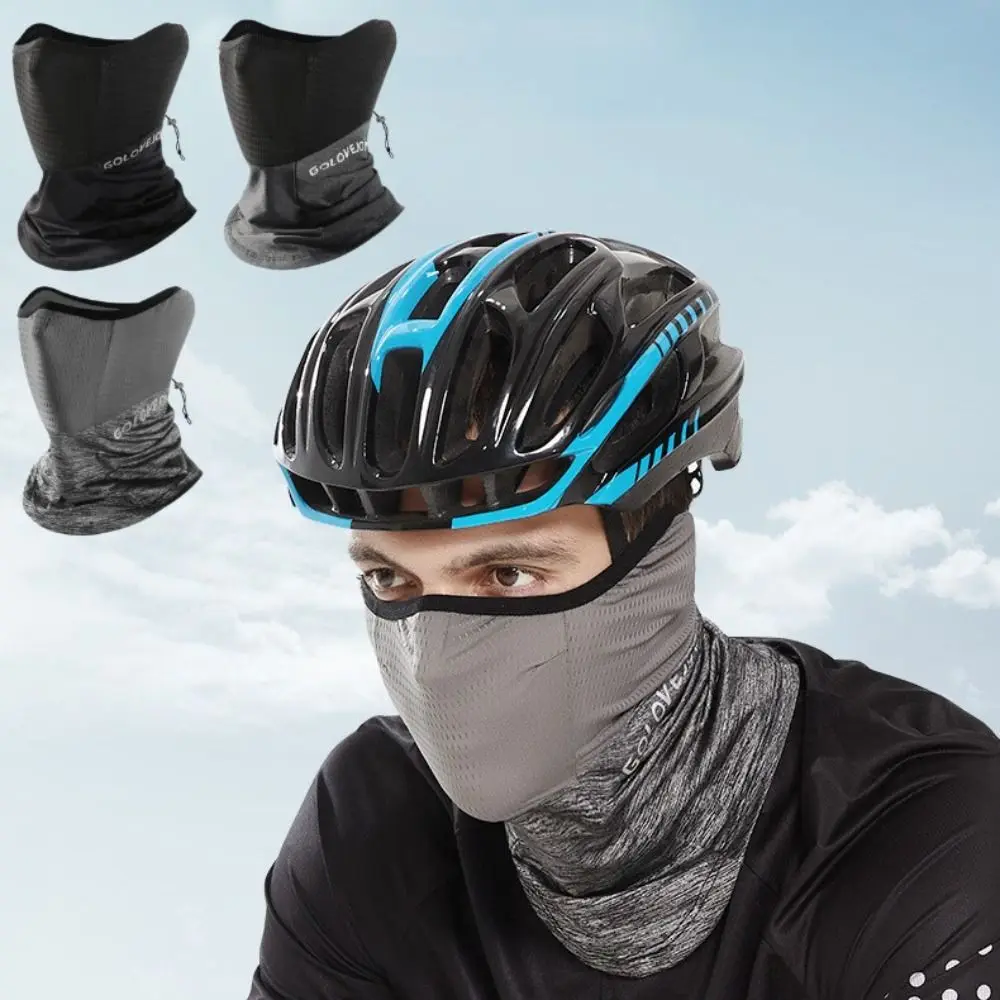 قناع حماية من الأشعة فوق البنفسجية للحماية من أشعة الشمس الرائعة من الحرير الجليدي، وشاح للوجه سريع الجفاف، قناع ركوب الدراجات الممتص للعرق وجيد التهوية