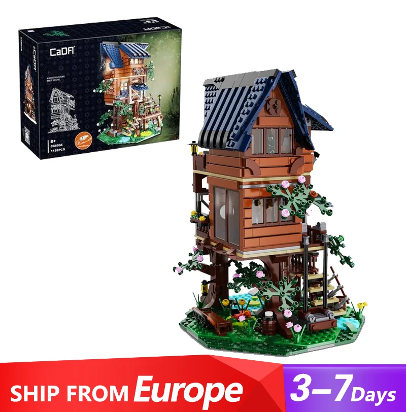 1155Piece Buildings Modular Tree House Four Seasons with Light Model Creative Expert Building Blocks Brick Puzzle Toys for Gift