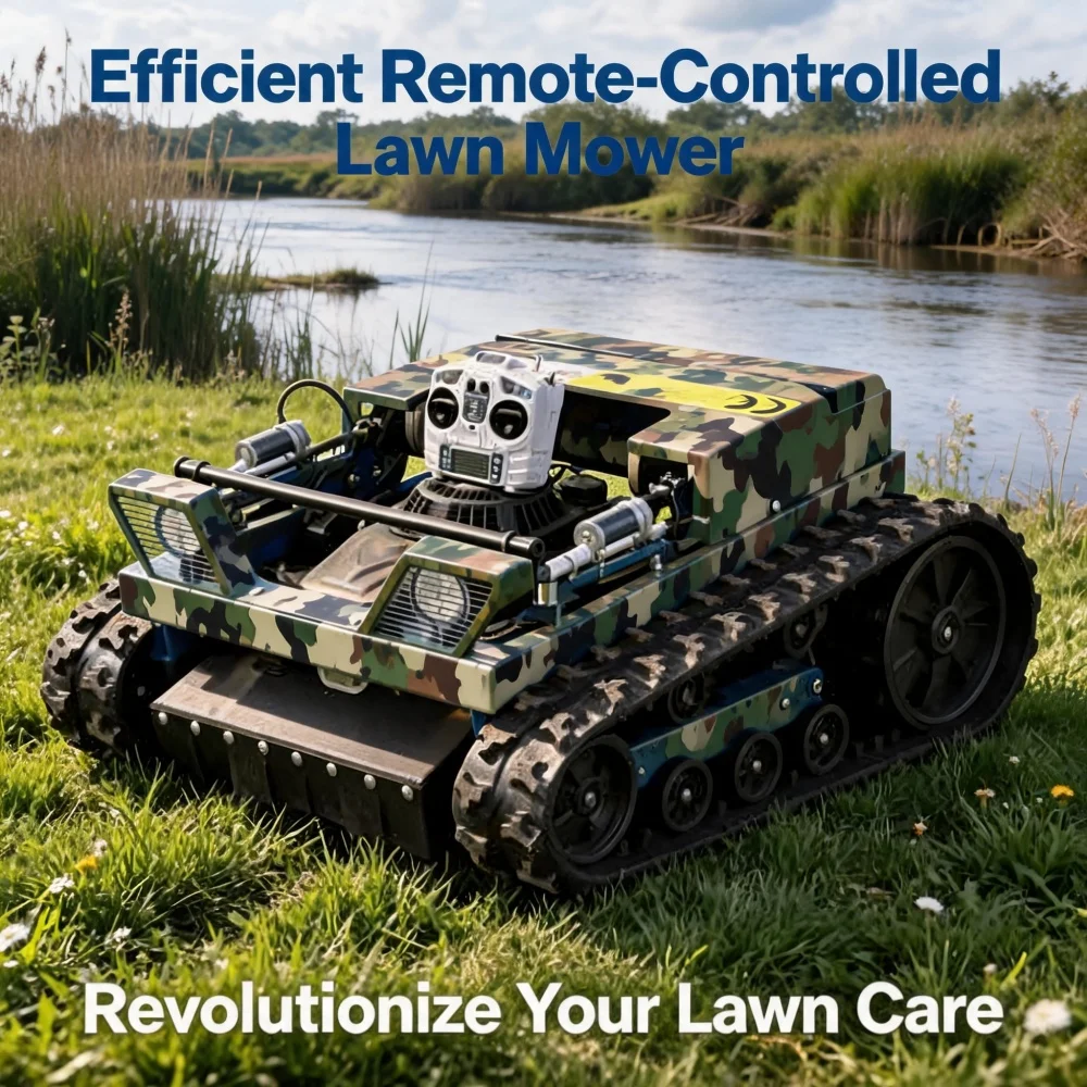 Remote Control Multi-use Trimmer 1000mm Cutting Width Small Tracked Lawn Mower CE Certified All-Terrain Simple Design Garden