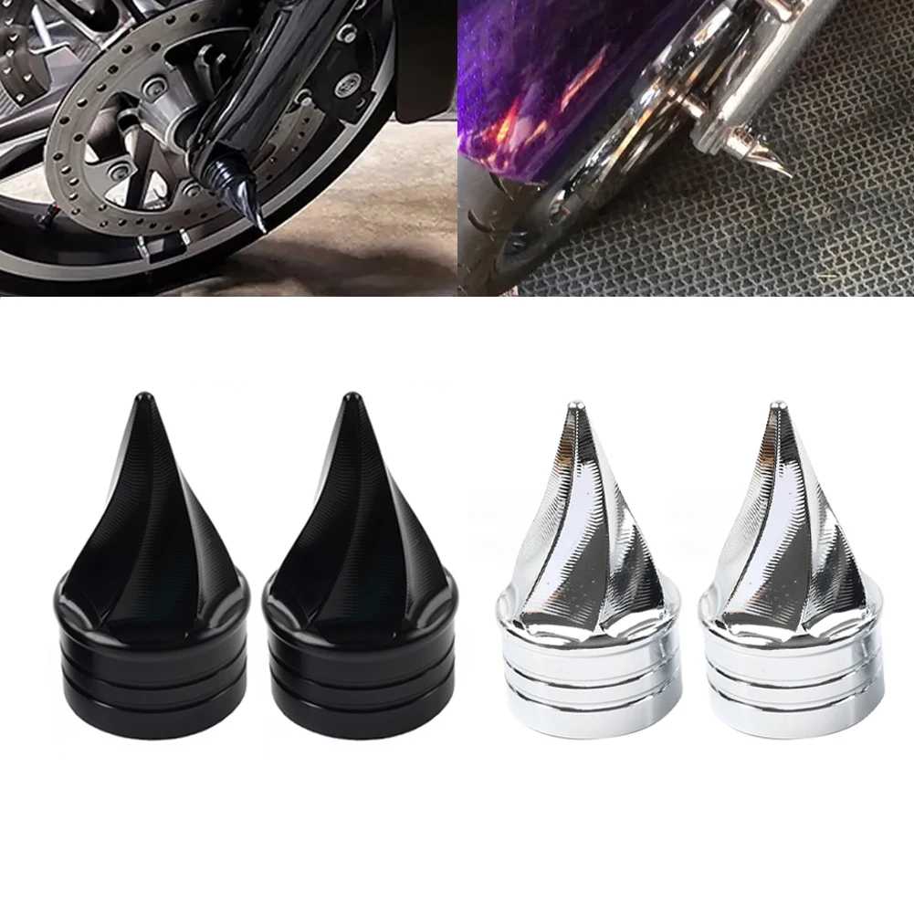 

2x Motorbike Front Axle Cap Nut Covers For Harley Touring Electra Road Glide Road King 2000 2001 2002 2003 2004 2005 2006 2007