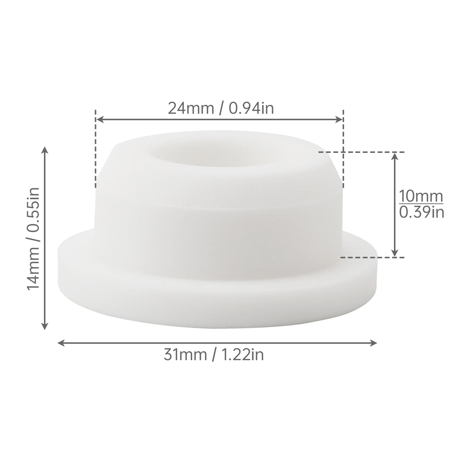 8pcs Silicone Reusable Sink Overflow Caps, White Round Overflow Cover