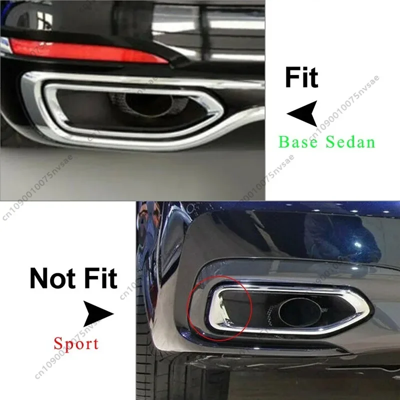 Stainless Steel For BMW 7 Series G11 G12 Base Sedan 2016-2018 Car Tail Muffler Exhaust Pipe Output Cover Bodykit Trims Stickers