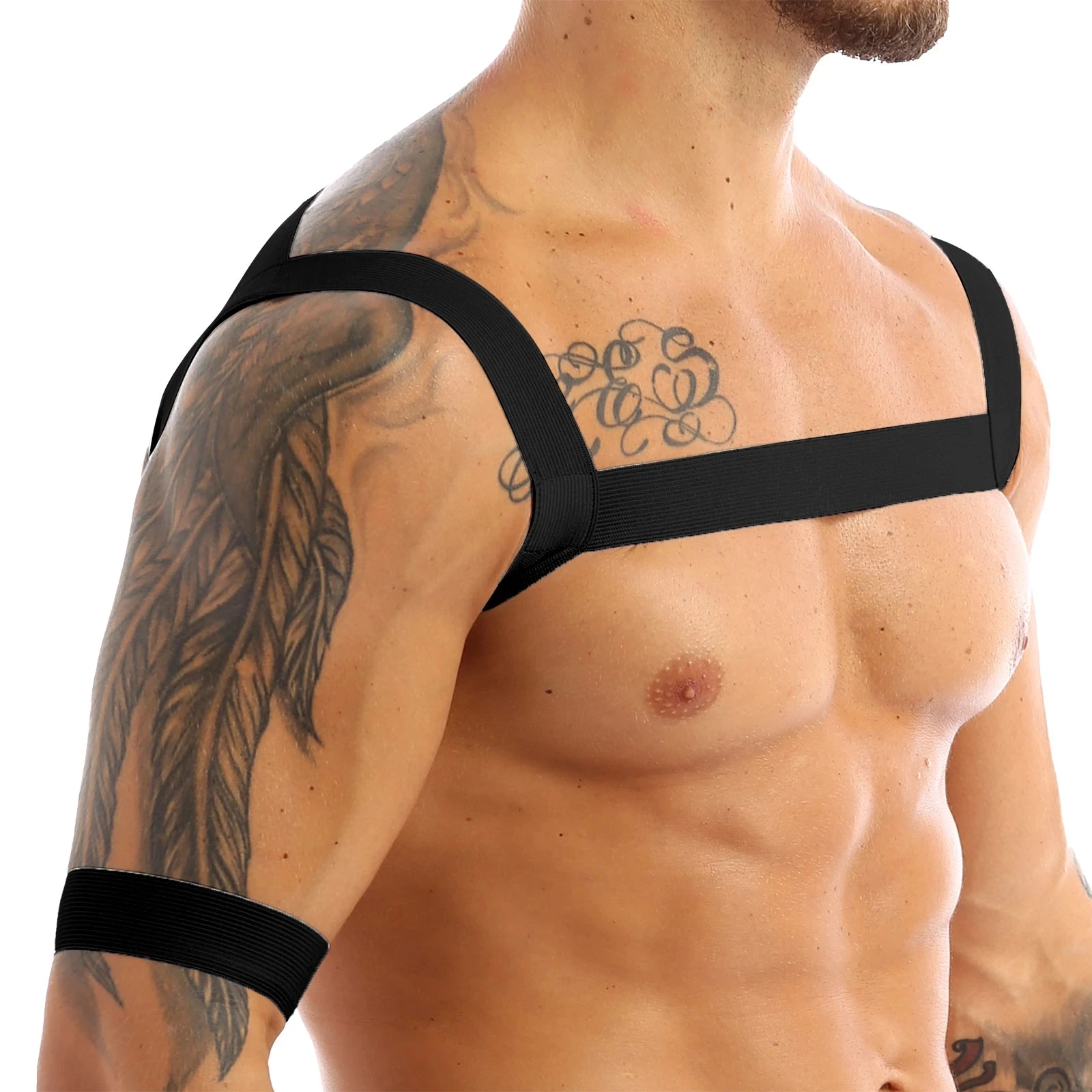 Elastic Band Harness Men Sexy Tank Hollow Chest Bandage Harness Gay BDDSM Erotic Muscle Elastic Band Gothic Fetish Sex Harness