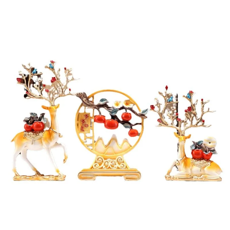 LTT Creative Everything Wishes Deer Ornament Living Room TV Cabinet Wine Cabinet Entrance Decoration