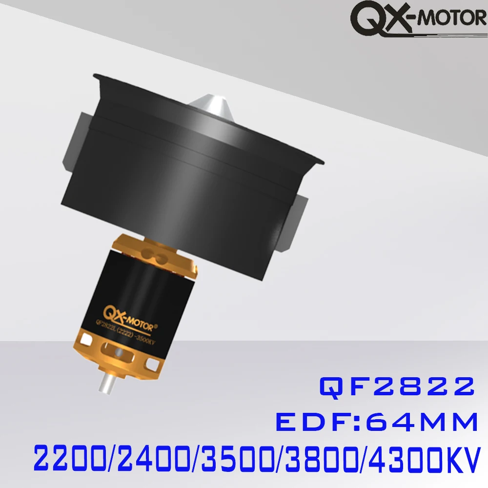 QX-MOTOR QF2822 2200 кв ~ 4300 кв 64 мм многолопастной бесщеточный двигатель 3s ~ 6s, подходит для игрушек-самолетов с дистанционным управлением