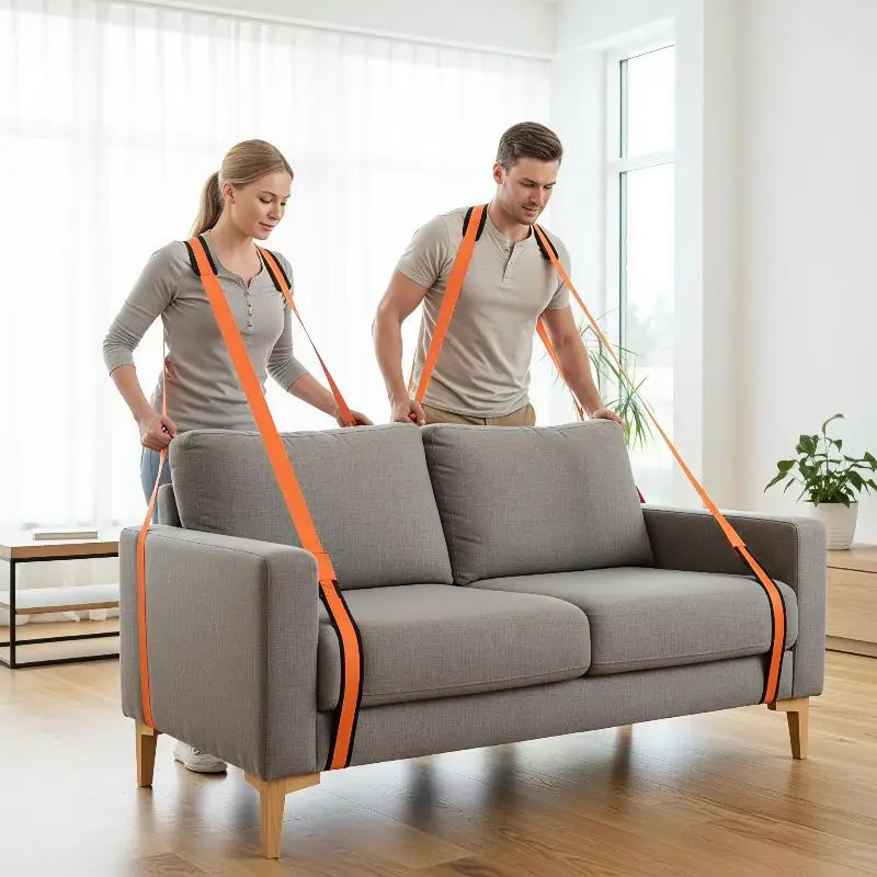 Reusable Heavy Duty Handling Straps Labor Saving Durable Anti-Slip Lifting Belts for Home Furniture Appliance Moving