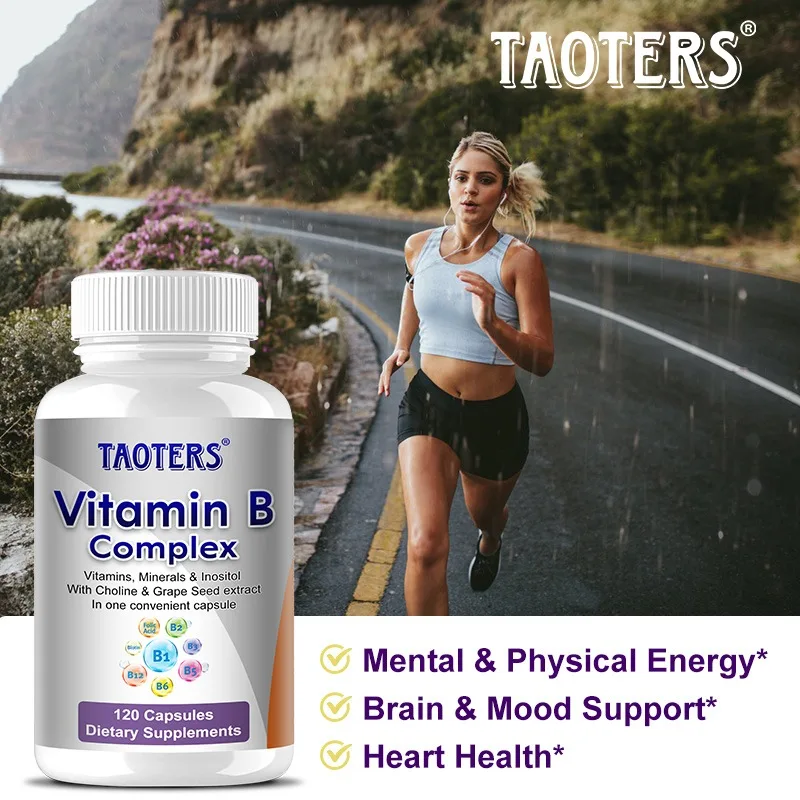 مكمل فيتامين ب المركب - امتصاص عالي، دعم الأدرينال، إدارة الإجهاد ووظيفة المناعة، عملية التمثيل الغذائي للطاقة
