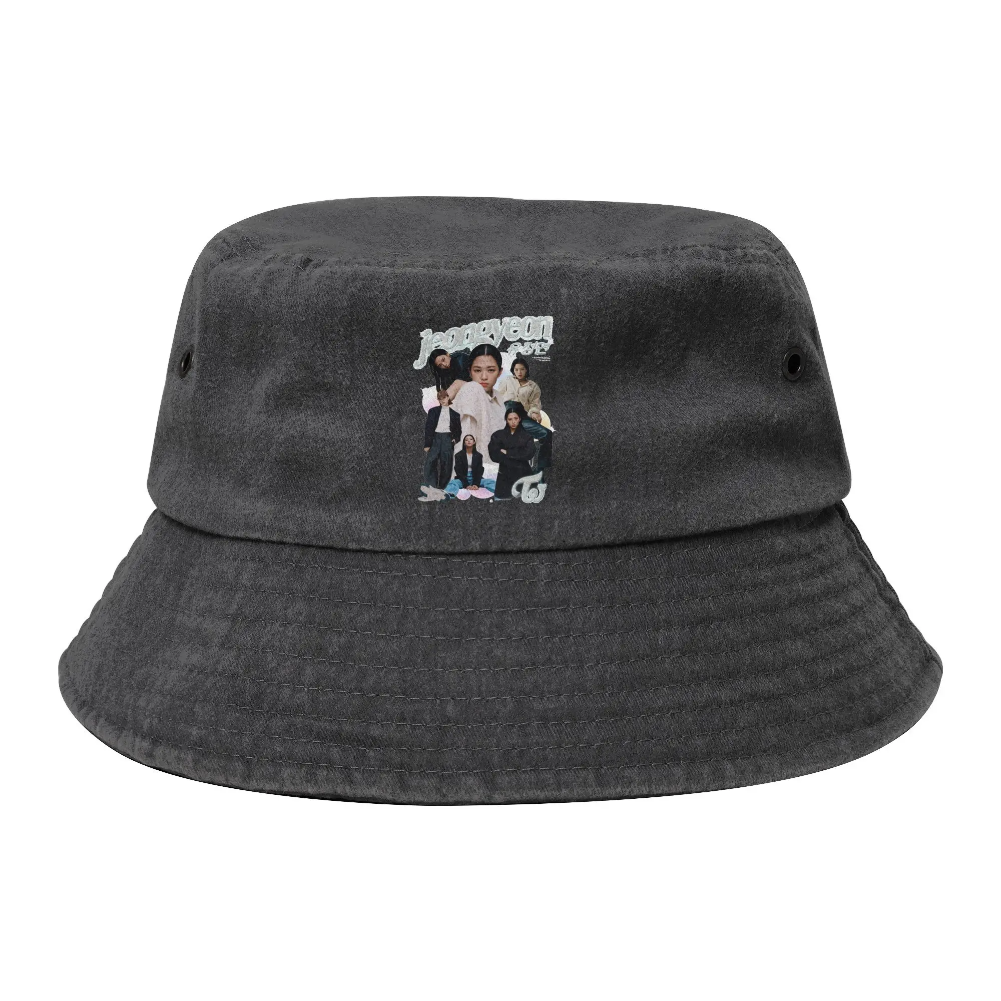 Two 2nd Girl Bucket Hat for Unisex Vocation Korean Music Distressed Washed Floppy Hat for Outdoor Sports Fishing Fisherman Hat