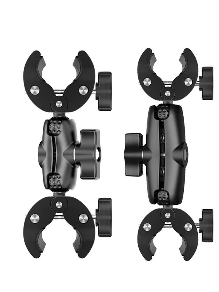 AliExpress KAFNHCKA Camera Double Clip Crab Clamp For GoPro Motorcycle Bicycle Handlebar Clip Bracket For Insta360 One X4 Sports Camera Accessories
