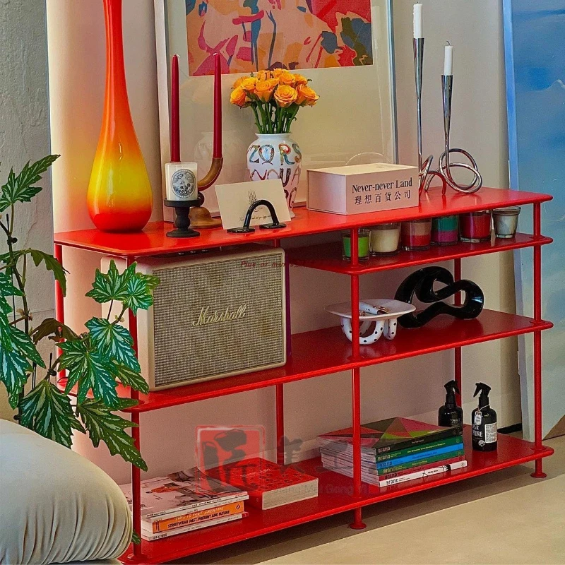 Simple and creative color storage shelf floor-standing multi-layer display shelf sideboard medieval cartoon bookshelf