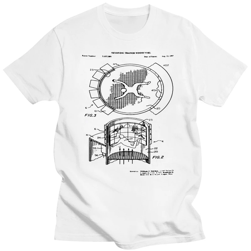 Indoor Skydiving Simulator Patent Print T-Shirt Indoor Skydiving Simulator Tee patent patent image patent