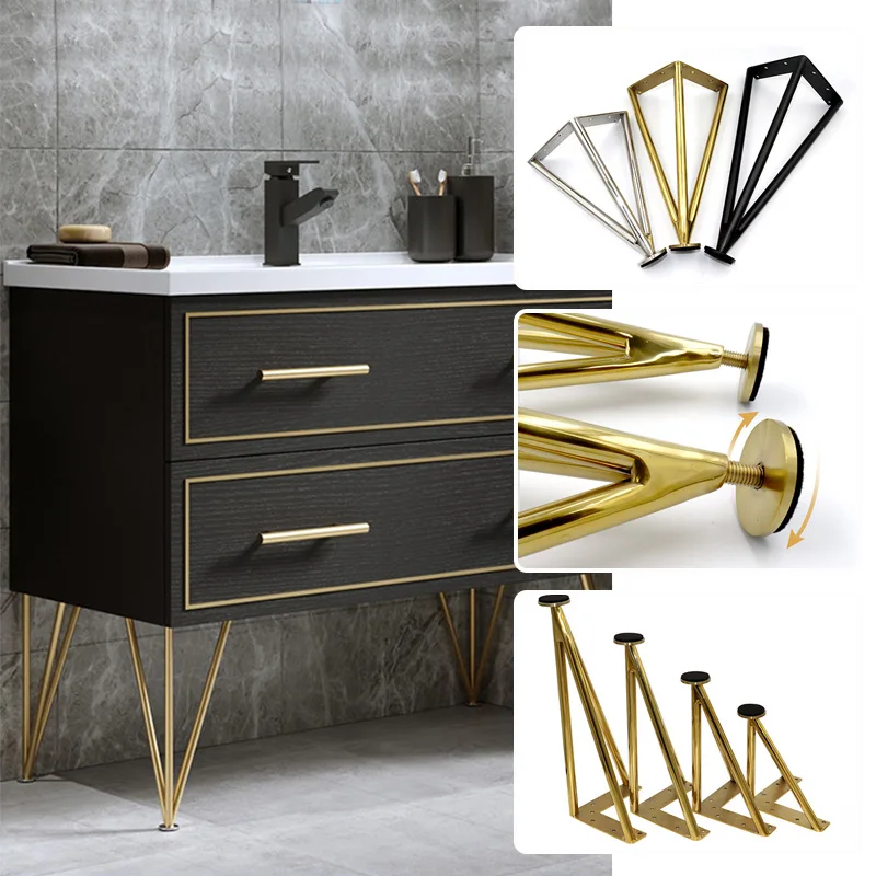 1PC 12-40cm Stainless Steel Furniture Feet Bathroom Cabinet Foot Coffee Table Legs Sofa Bed Chair Adjustable Hardware Table Legs