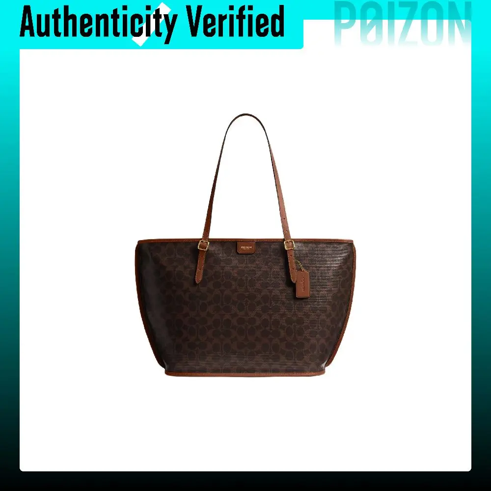COACH Artificial Leather Tote Bag, Shopping Bag Shoulder Bags Large Women's Dark Brown CCC40-B4YDW