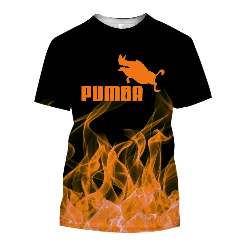 PUMBA Mens T shirt for men brand 3D print t-shirt Summer Daily Casual Sports Tee Shirts Male Gym Quick Dry Running Fitness Tops