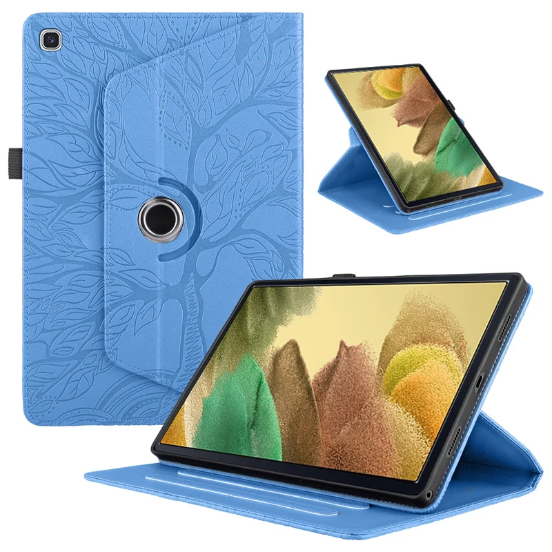 Tablet para samsung a7 lite caso SM-T220 t225 3d árvore em relevo 360 graus de rotação flip suporte para galaxy tab a7 lite caso capa