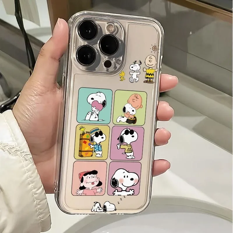 Etui na telefon Xiaomi POCO X7 Pro X6 X5 M3 X3 NFC X4 GT M4 F5 Mi 11 Lite 5G NE 11T Śliczne, przezroczyste etui z TPU z motywem kreskówkowym Snoopy