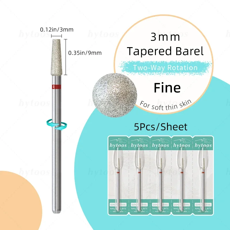 HYTOOS 5 Teile/satz Diamant Nagel Bohrer Bits Russische Nagelhaut Sauber Nagel Bit Professionelle Sicherheit Unter Nagel Reiniger für Abgestorbene Haut