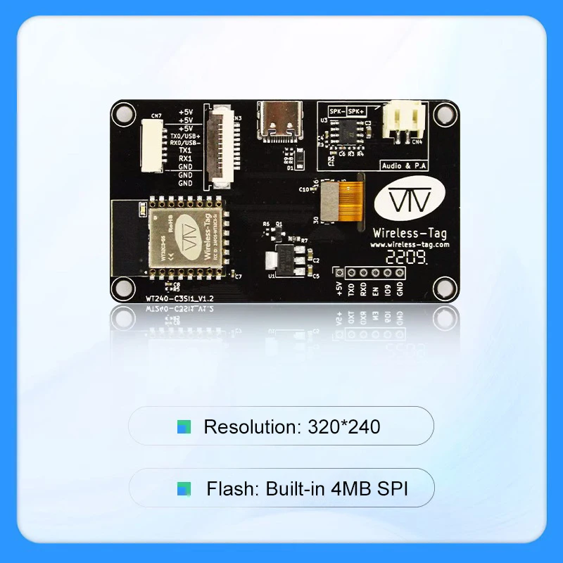 ESP32-C3 2.4inch Serial Screen SPI Interface 320*240 Pixel IPS Dsiplay Support WiFi & Bluetooth