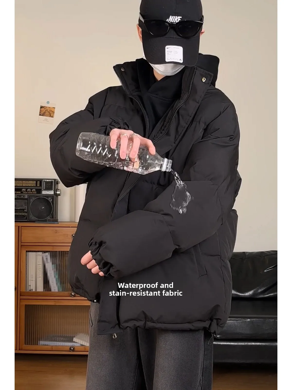 

Утепленная однотонная куртка с воротником-стойкой из хлопка для мужчин и женщин, зимняя теплая короткая куртка-пуховик для повседневной носки молодежью