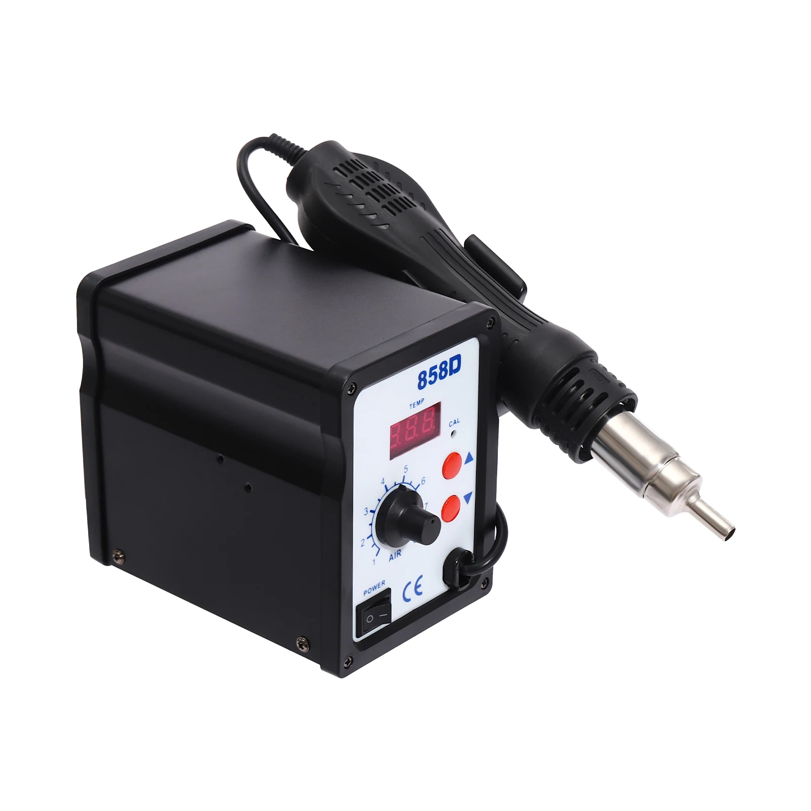 858D SMD Hot Air Soldering Rework Station Desoldering Station Welding Soldering Iron LED 700W 3 Nozzle