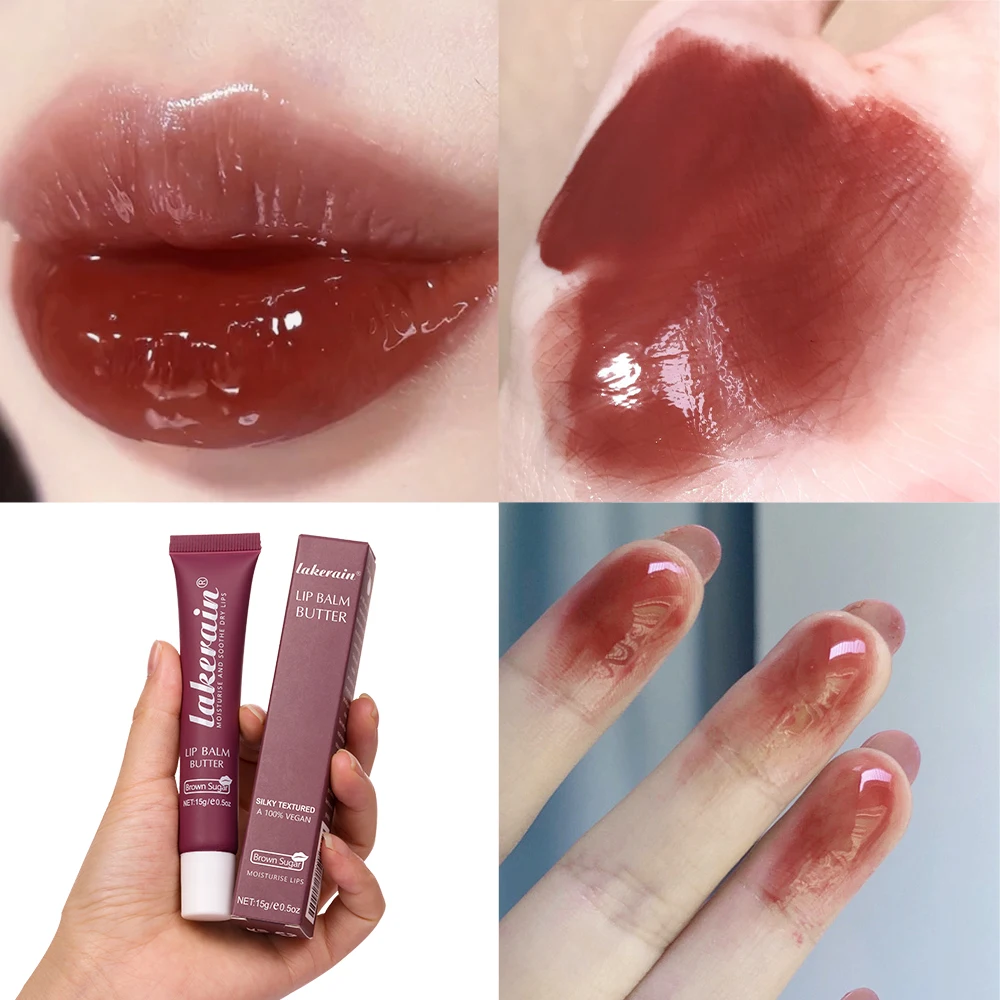 

Crystal Lip Balm Butter Soft Tube Moisturizing Lip Gloss Oil Nude Brown Plumping Transparent Lip gloss Beauty Cosmetics Makeup