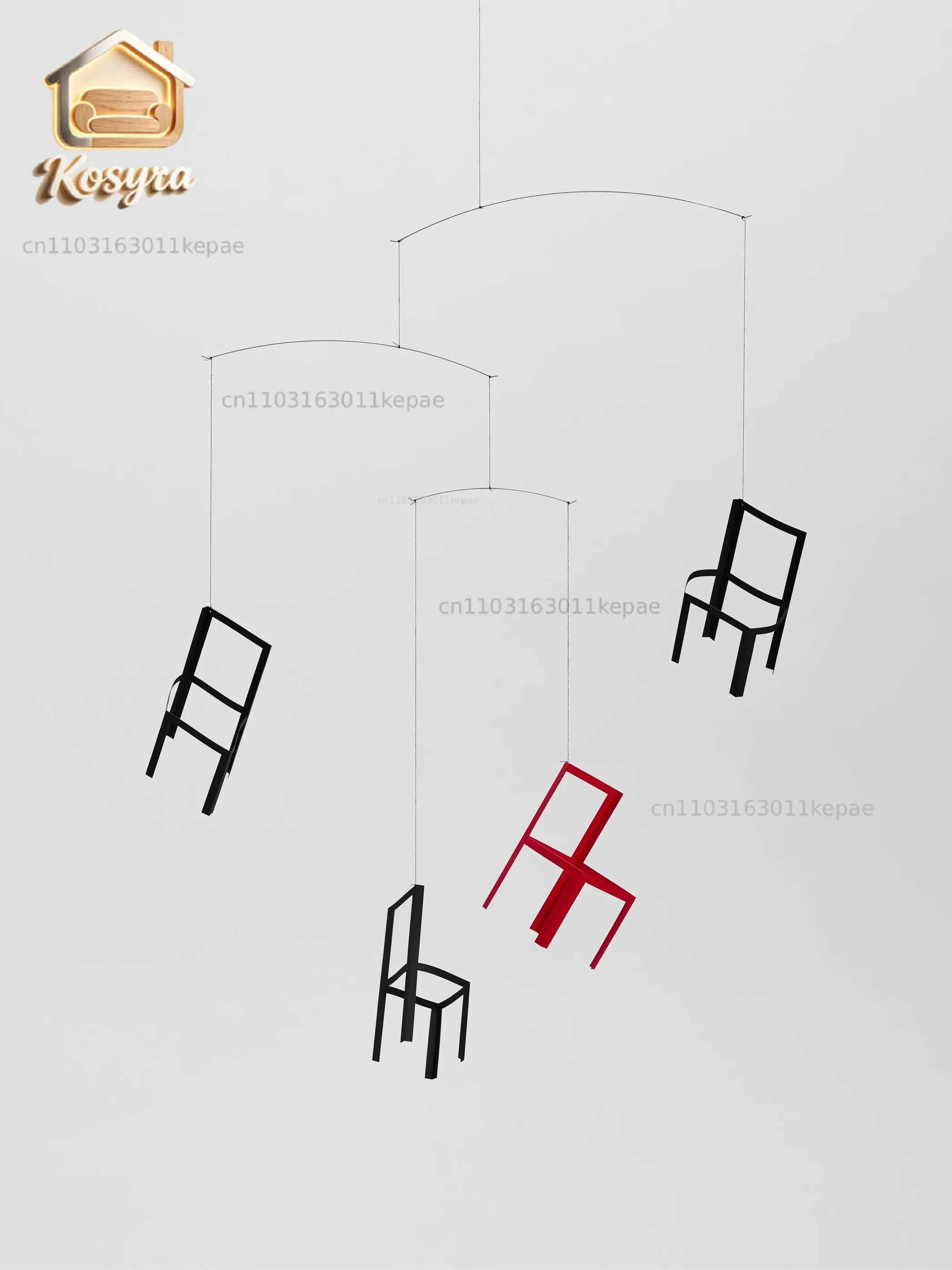 Lezhai Manufacturing Air Flying Chair Dynamic Balance Pendant Creative Wind Chimes Paper Art Simple Wall Decoration Pendant