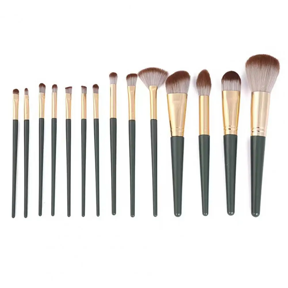 14Pcs/Set Cosmetic Brush Reusable Comfortable Grip Foundation Brush Artificial Fiber Cosmetic Brush Make Up Accessory