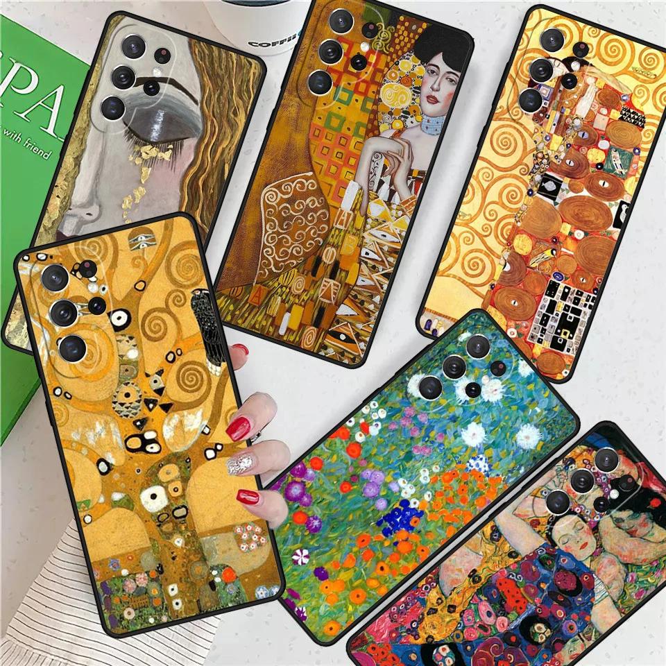 Gustav Klimt Abstract painting For Samsung Galaxy S24 Ultra S21 S22 S8 S9 S10E Note 10 20 Plus FE S23 Phone case Cover Coque