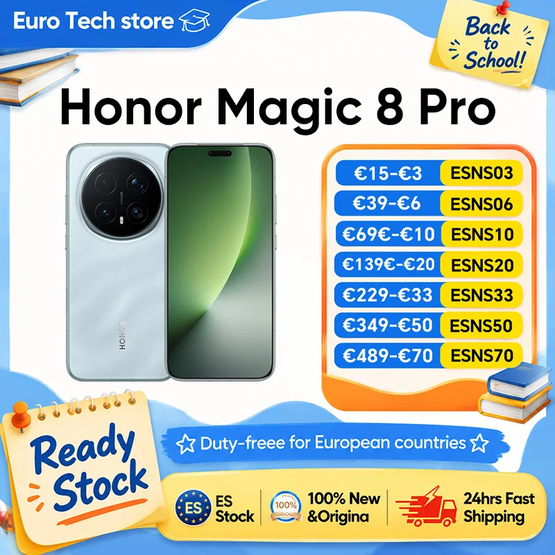 Versión UE HONOR Magic 8 Pro 5G Smartphone Snapdragon 8 Elite Gen 5 200MP AIMAGE 6270mAh 100W 6.71'' OLED NFC eSIM Honor