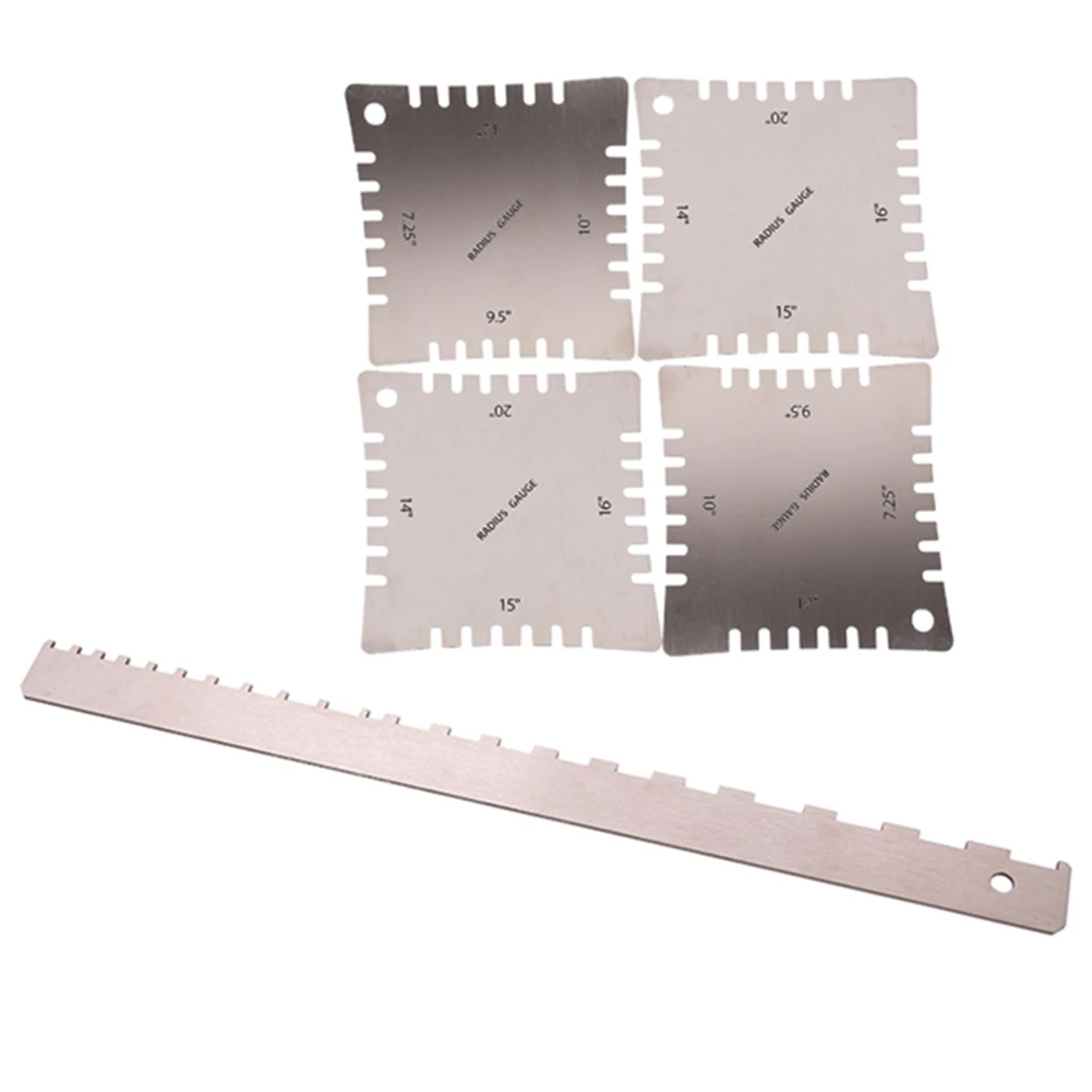 Guitar Neck Notched Straight Edge Luthiers Tool, Radius Gauges Ruler for and Most Of Guitar Fretboard and Frets