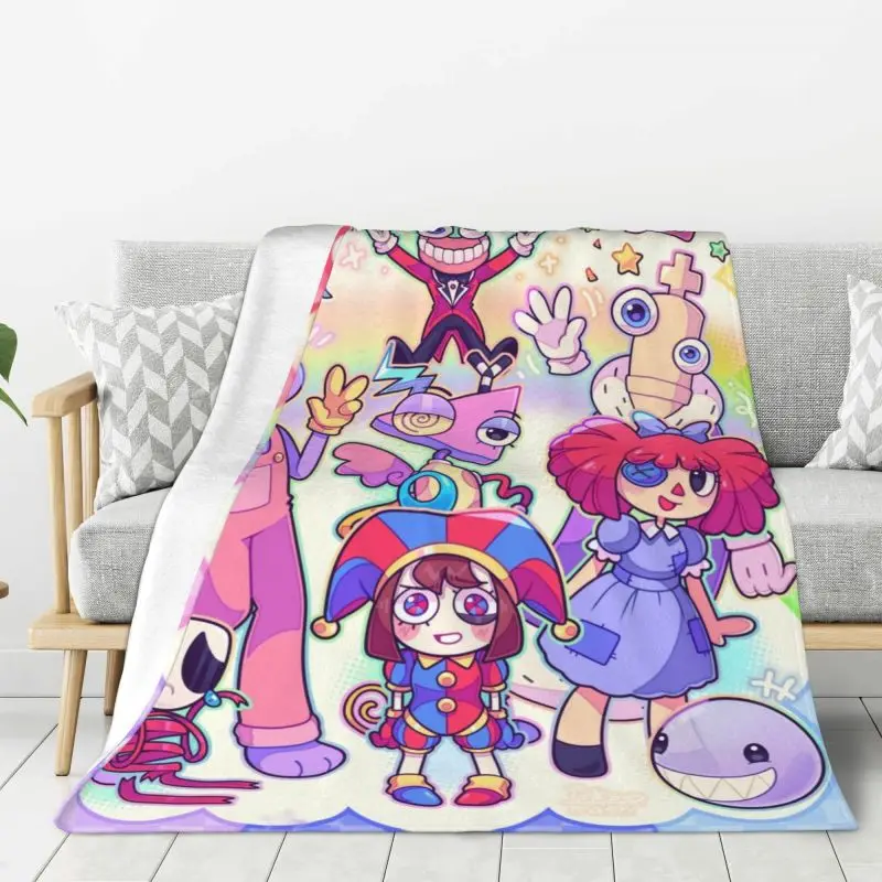 Custom Digital Animated Movies Amazing Circus Blanket Warm Fleece Soft Flannel Throw Blankets for Bedding Sofa Office Spring