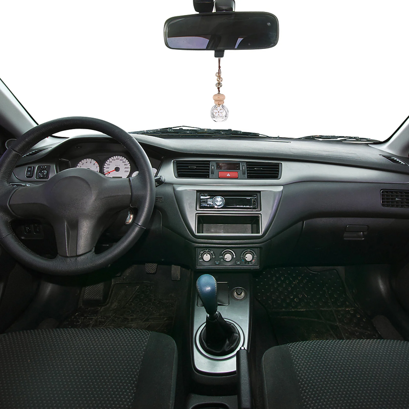 

1pc 6Ml Perfume Bottle Pendant Transparent Glass Hanging Perfume Pendant For Car Air Freshener Rearview Mirror Decoration Car