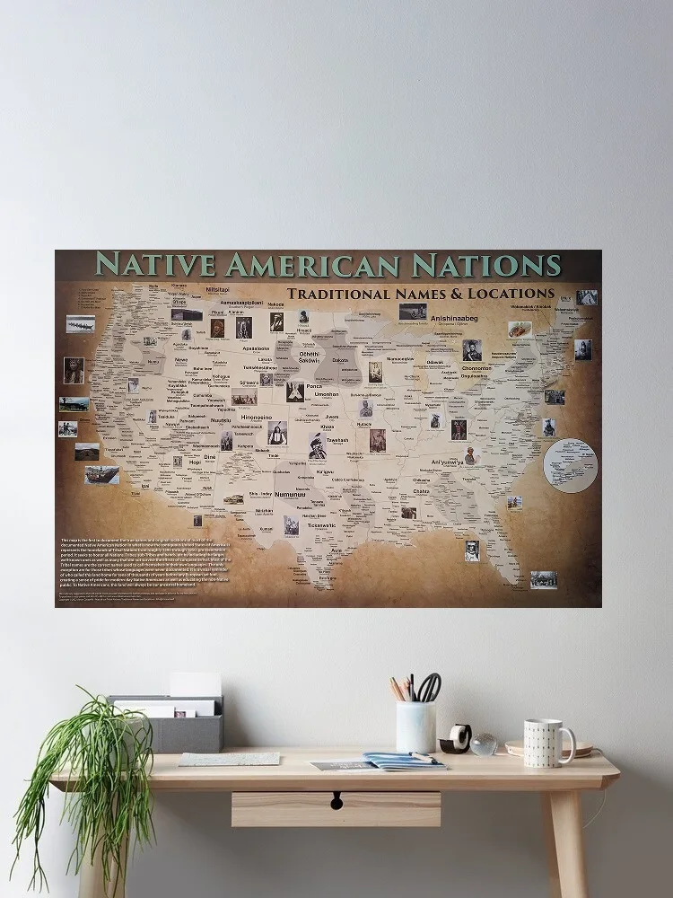 Native American Nations , Art Picture Print Canvas Poster Home Wall Decor