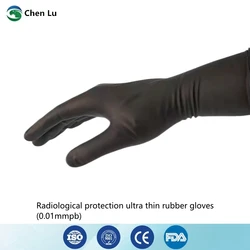 Genuine x-ray radiation protective 0.01mmpb ultra thin rubber gloves  radiological protection natural rubber gloves