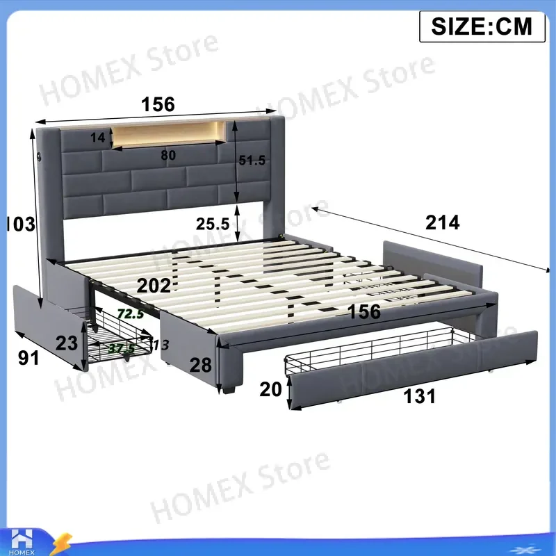 5FT Doppelbettgestell mit Stau – Gas Lift Storage Bed Hydraulic Bewertung und Preis
