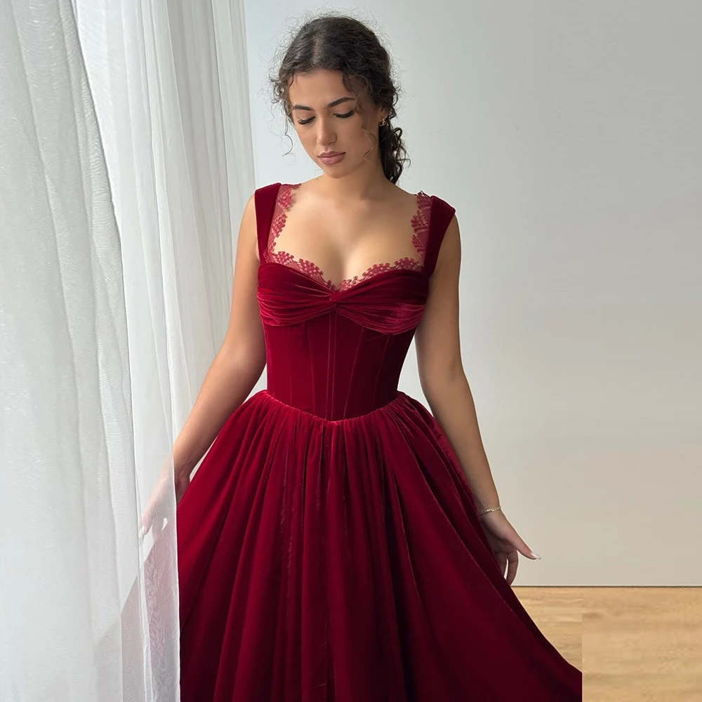 

Eightale бархатное вечернее платье для свадебной вечеринки по индивидуальному заказу, бордовое платье на тонких бретельках, арабские платья для выпускного вечера, халаты De Soirée