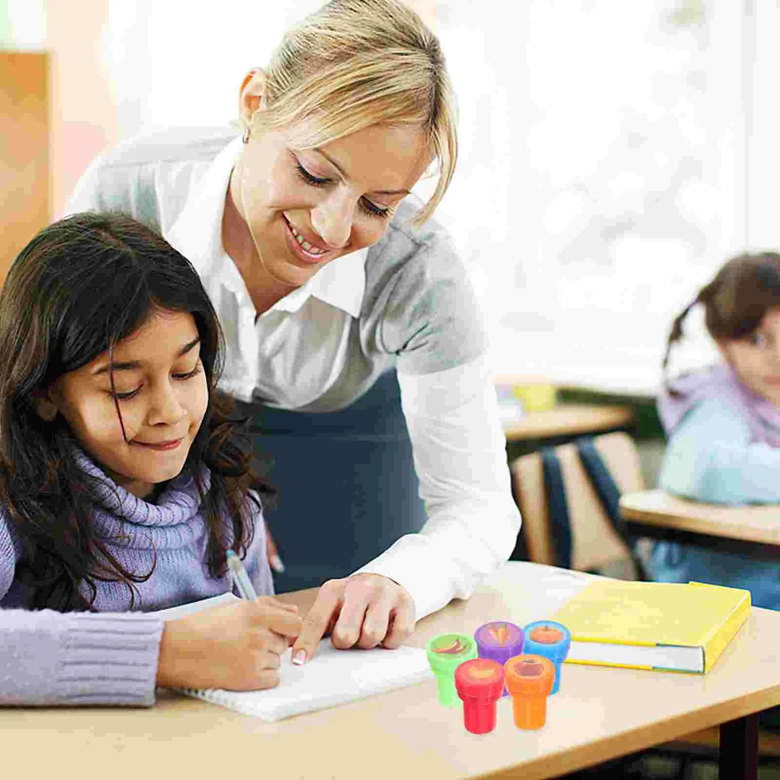 20 piezas Stamper Kid lindo estudiante niño juguetes cesta conjunto Animal divertido niño niños