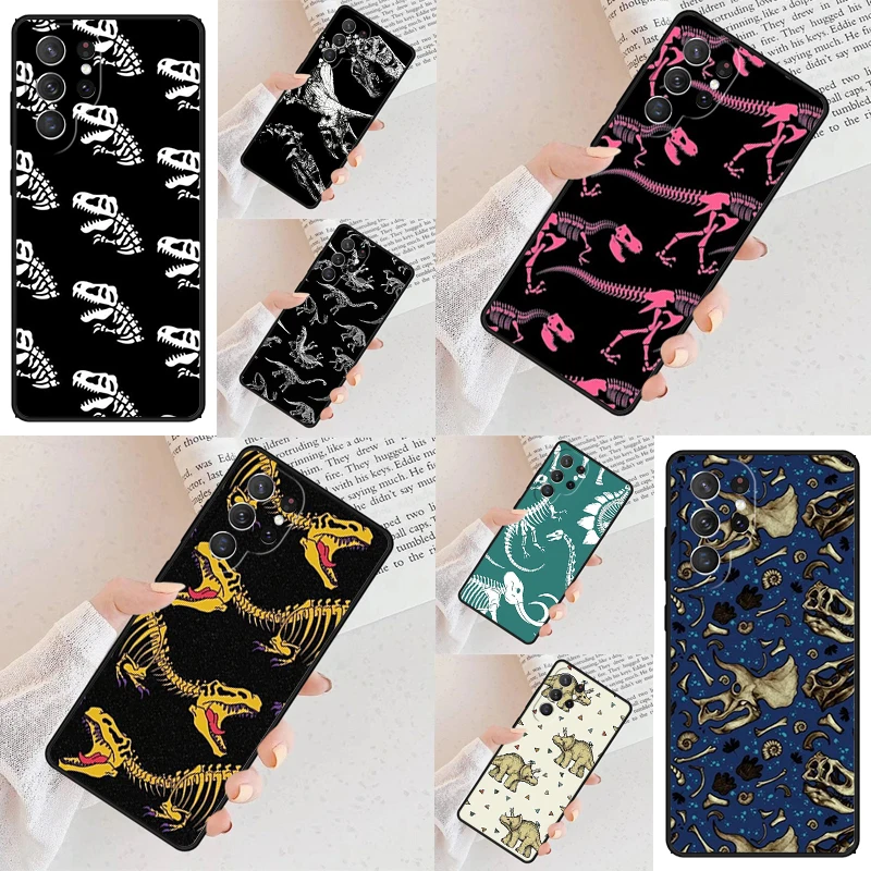 Skeleton Dinosaur Skull Cell Phone Case for Samsung Galaxy S26 Ultra S25 S24 S23 S22 S21 S20 Note10 Cover