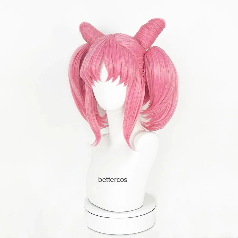 2025 di alta qualità Sailor Chibi Usa Chibiusa parrucche corte rosa con coda di cavallo clip resistente al calore capelli sintetici cosplay + parrucca C
