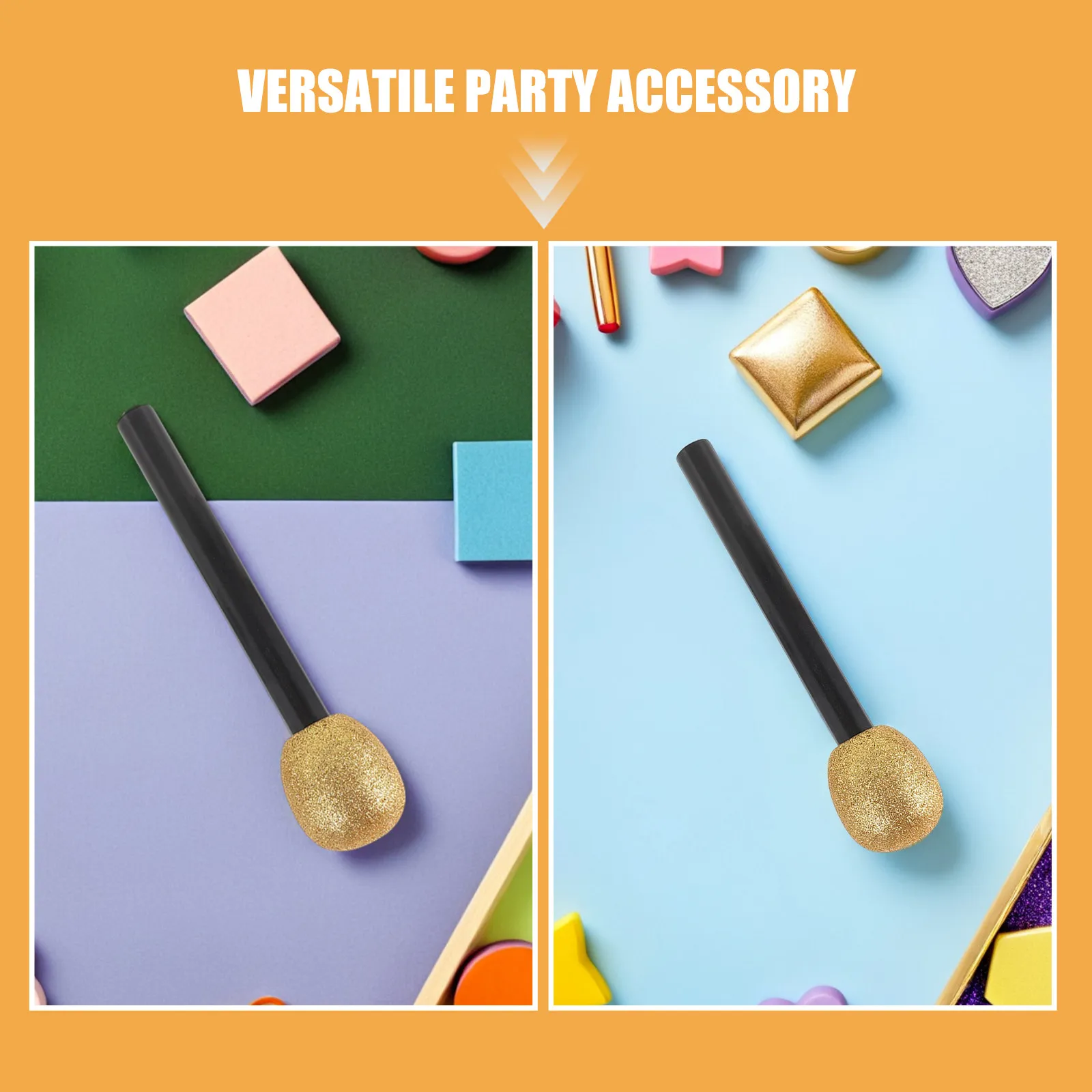 4Pcs Children Microphone Plastic Glitter Sparkly Pretend Party Favor Birthday Costume Karaoke Microphone Toy for Party