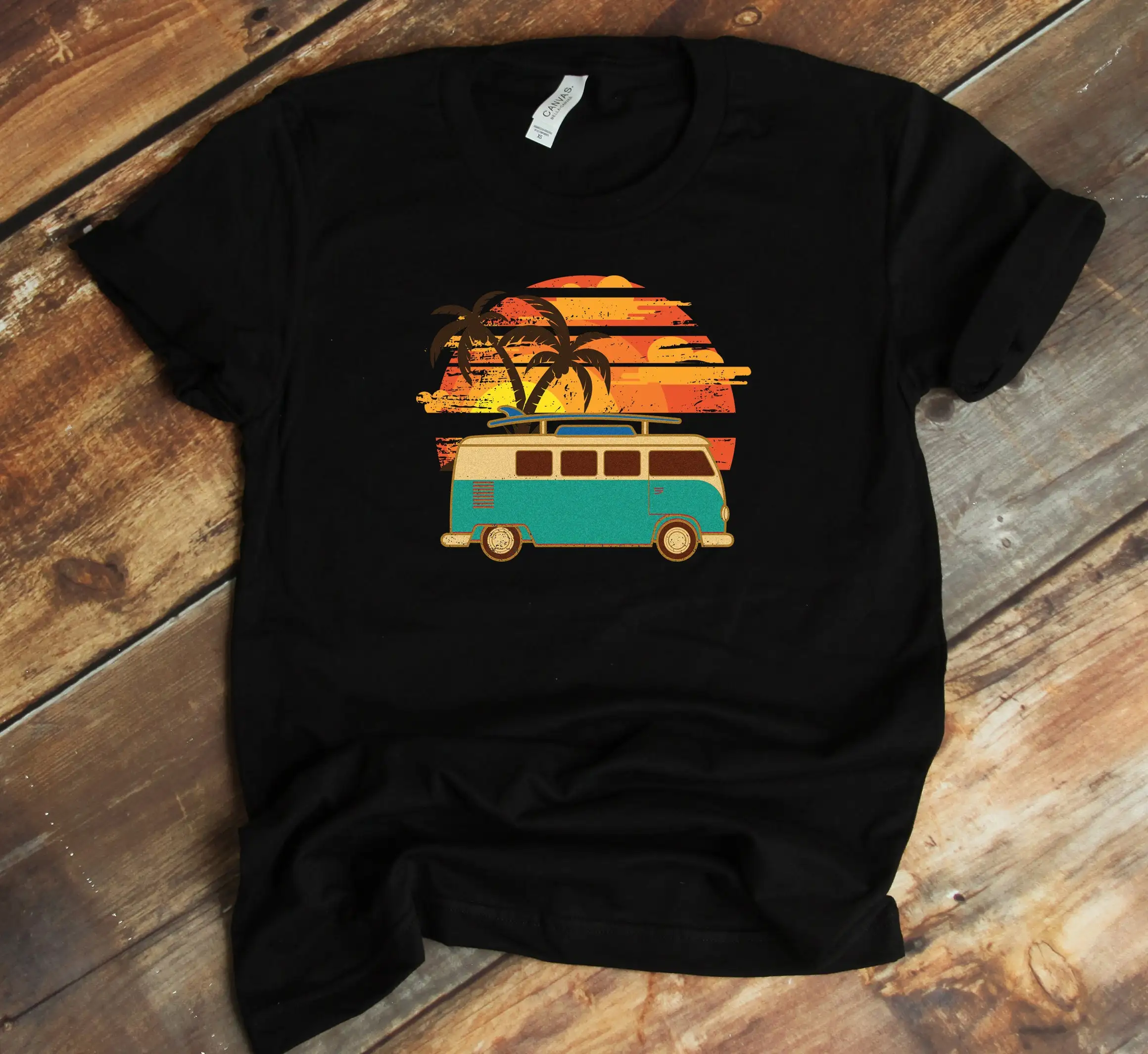 Vanning T Shirt Retro Van Lover Tank Top Holiday Camping Surfing Life Road Trip