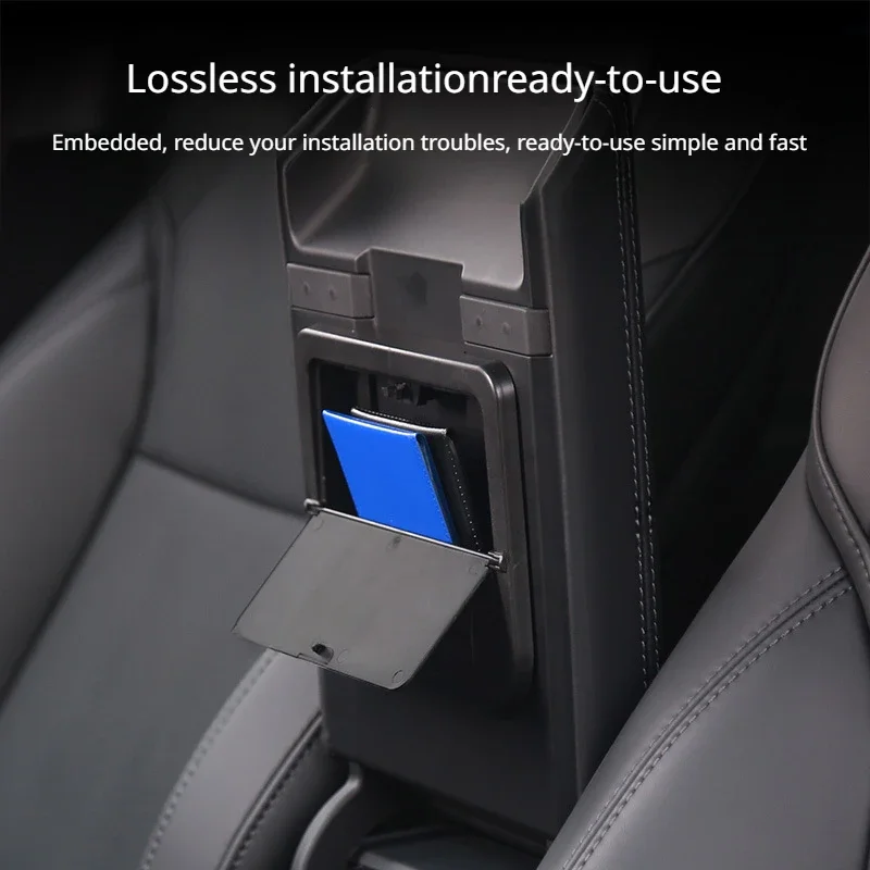 Hidden Storage Box for Tesla Model 3+ Armrest Holder Box Privacy Storage Box Organizer New Model3 Highland 2024 Car Accessories