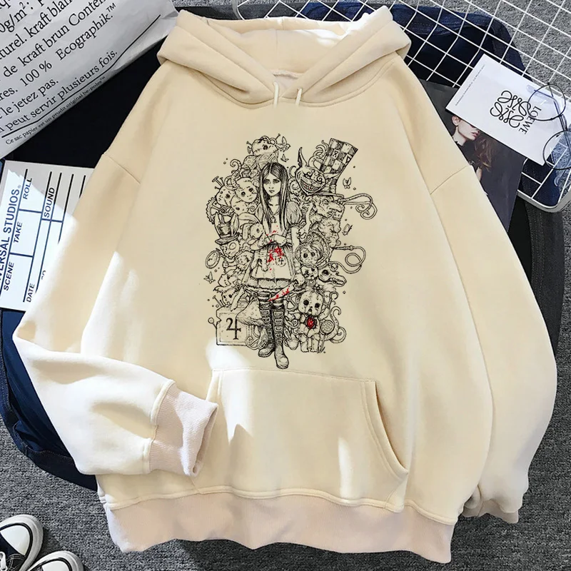 Alice Madness Returns Hoodies Male Ulzzang Streetwear Vintage Men Sweatshirts Manga Harajuku