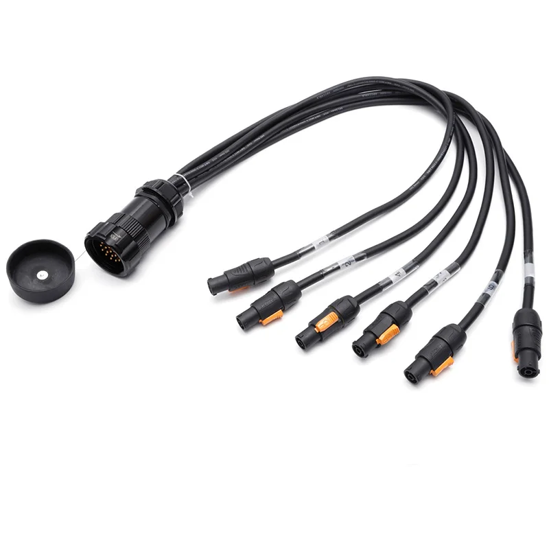 Best SellersSOCAPex 19 Pin Male To Powercon True1 Breakout Cable 5m Copper Flat Electrical Wire With PVC Jacket Compatible For M