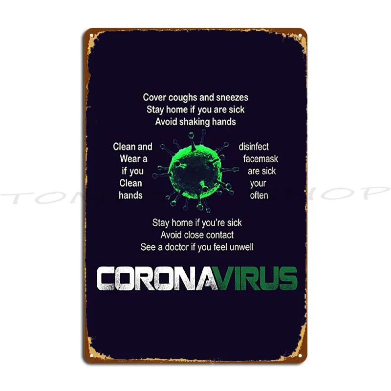 Fight agains virus Social Distance Thing Metal Plaque Poster Club Decoration PaintingGarage Designing  Tin Sign Poster