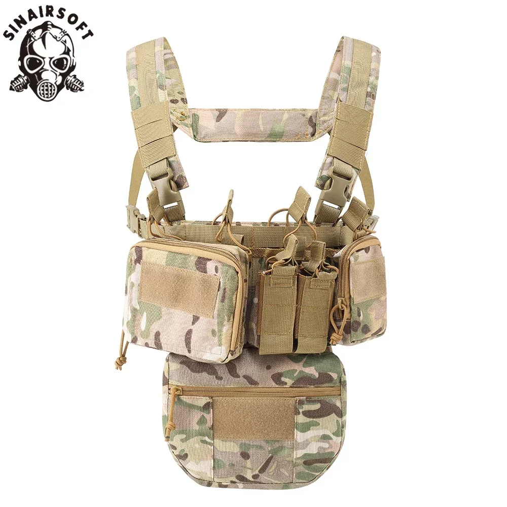 Chaleco Táctico CS Match Wargame TCM Chest Rig Airsoft con Bolsa para Cargadores, Funda y Sistema Molle para Hombres, Chaleco de Caza Airsoft