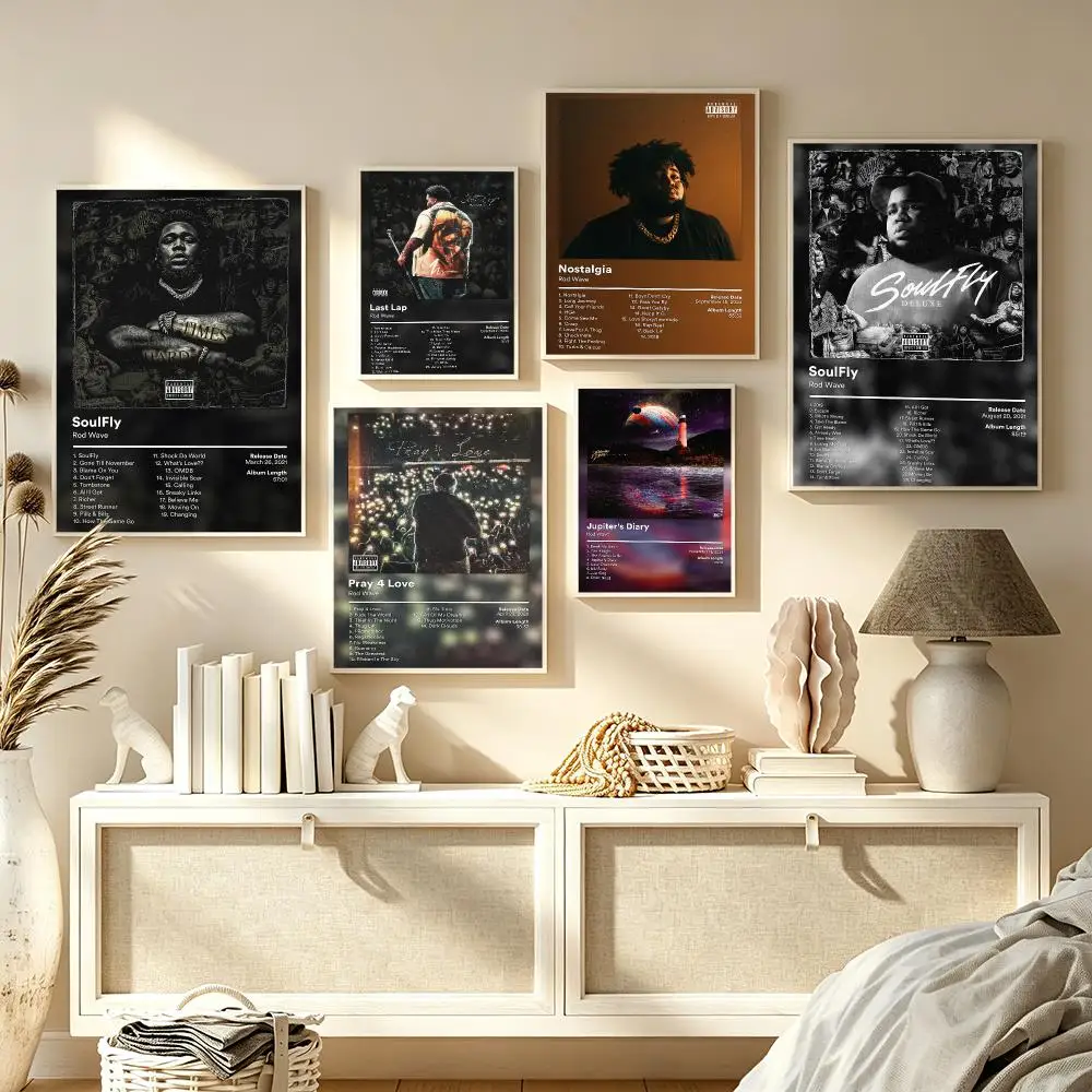 Singer R-Rod Wave Music Album Poster Trendy Aesthetic Wall Art high-end Bedroom Home Cafe library Decor